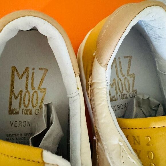 Miz Mooz Veronica Leather Sneaker Lightweight Yellow/White Size 7.5 Euro 38, NWT - Picture 16 of 17